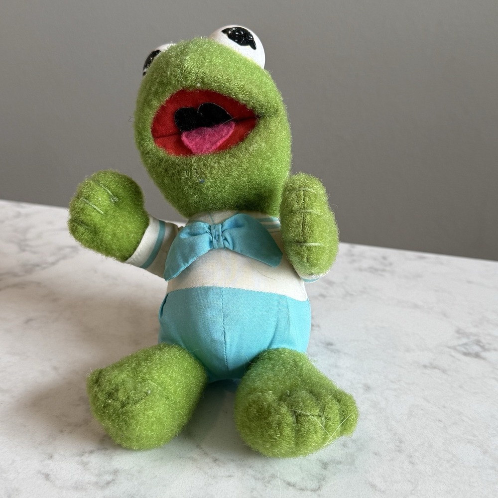 Vintage Kermit The Frog 1985 Hasbro Softies Muppet Babies Sailor Kermie 6"